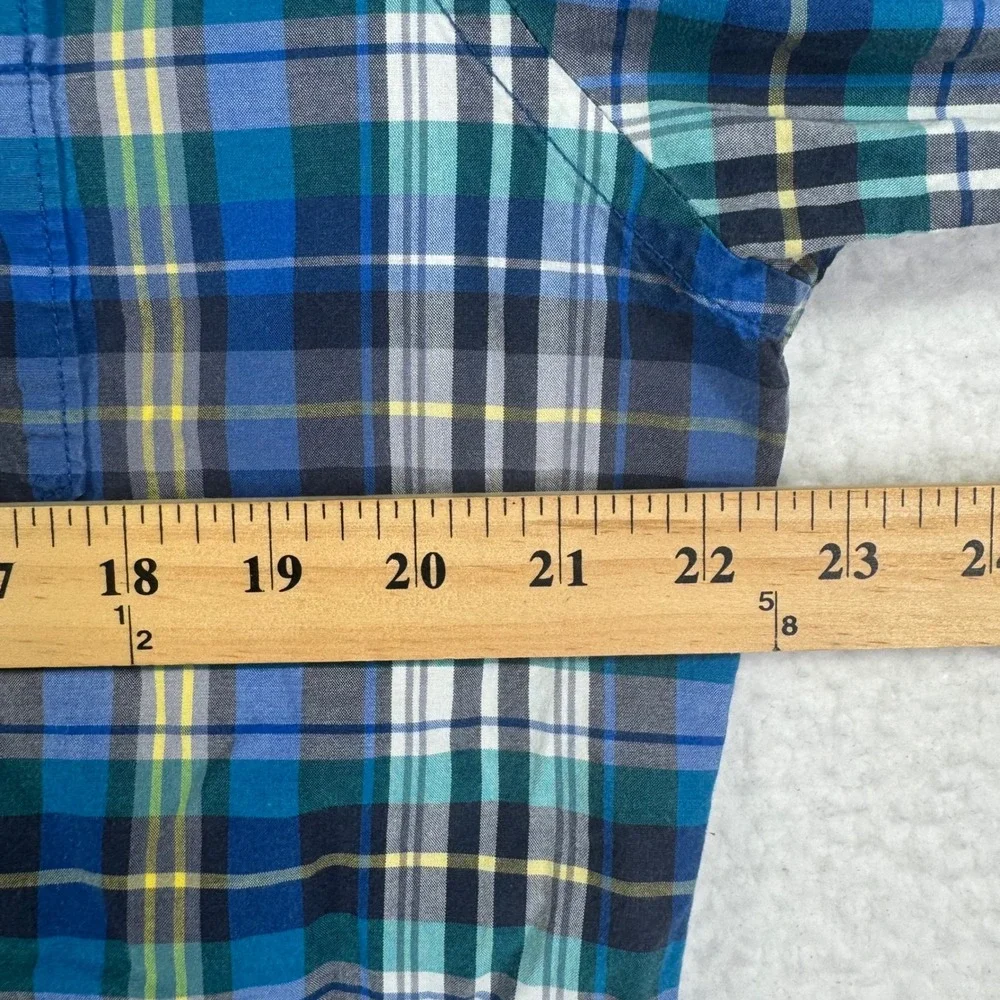 American Eagle Outfitters Shirt Blue Plaid Button‎ Down Mens Large L Preppy